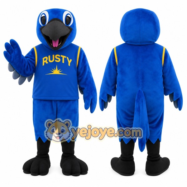 Blue Black Bird Mascot Costume