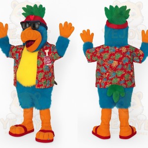 Blue Orange Green Parrot Mascot Costume