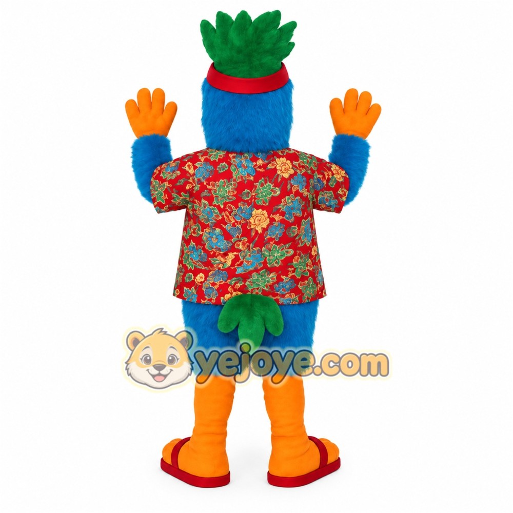 Blue Orange Green Parrot Mascot Costume