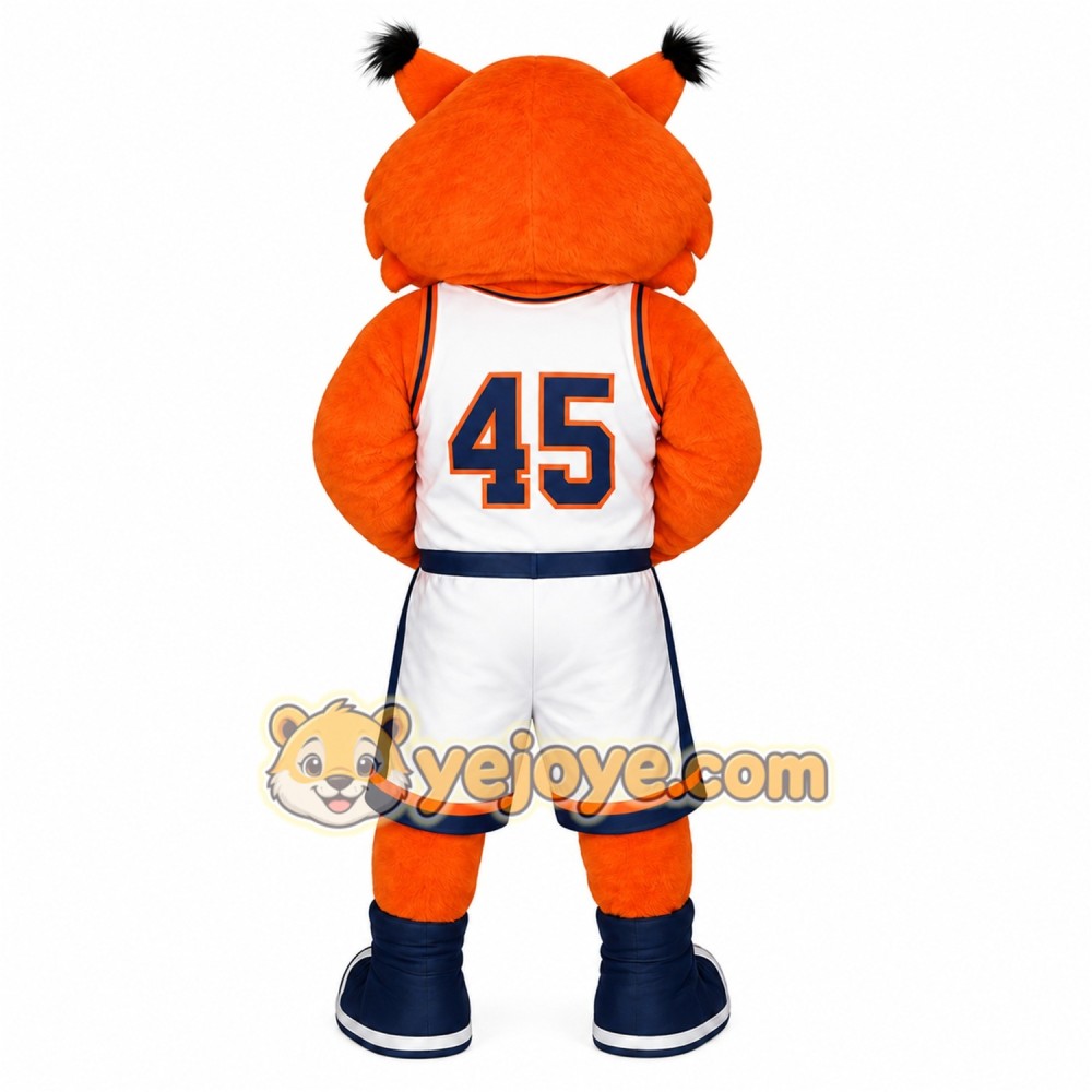 Orange White Basketball Wildcat Mascot Costume Orange White Basketball Wildcat Mascot Costume