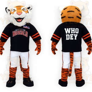 Orange Black White Tiger Mascot Costume