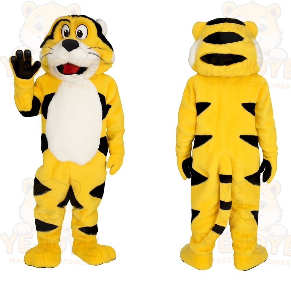 Yellow Black Tiger Mascot Costume