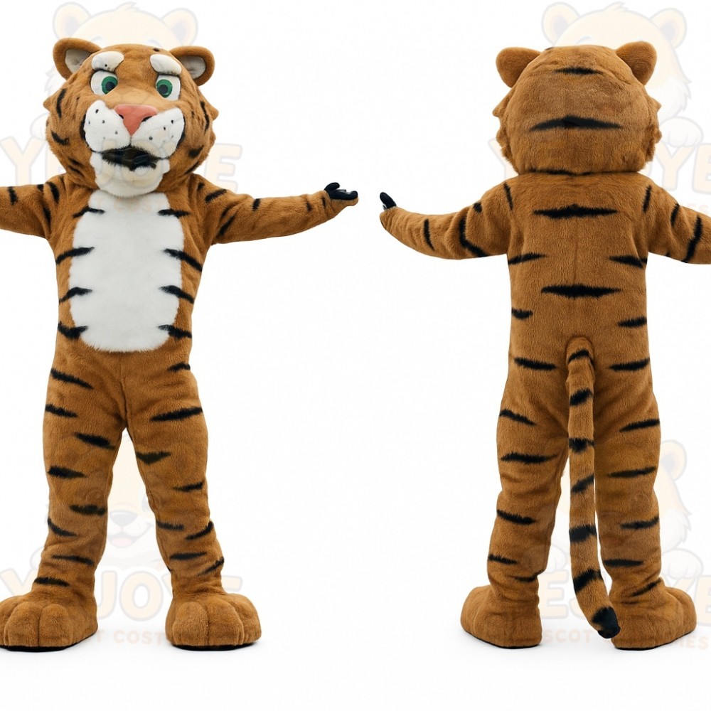 Brown Tiger Mascot Costume