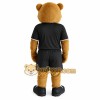 Tan Black Soccer Cougar Mascot Costume