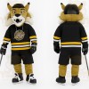 Gold Black Hockey Bobcat Mascot Costume