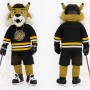 Gold Black Hockey Bobcat Mascot Costume