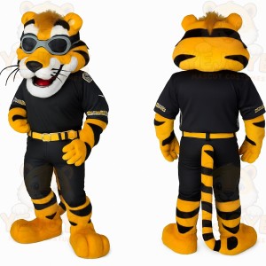 Yellow Black Tiger Mascot Costume