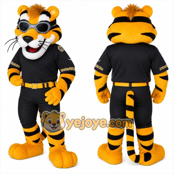 Yellow Black Tiger Mascot Costume