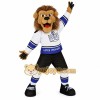 Brown Tan Blue White Lion Mascot Costume