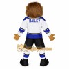 Brown Tan Blue White Lion Mascot Costume