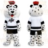 White Black Red Snow Leopard Mascot Costume