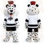 White Black Red Snow Leopard Mascot Costume