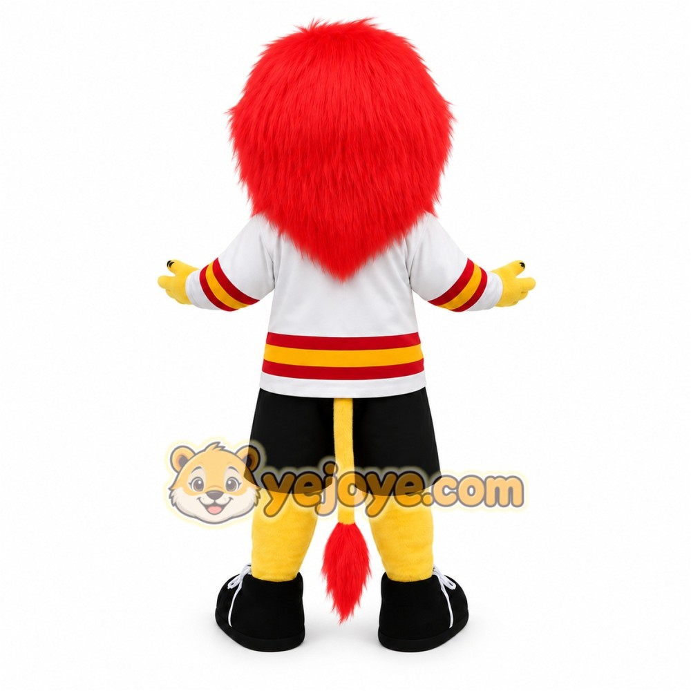 Yellow Red White Sports Lion Mascot Costume Yellow Red White Sports Lion Mascot Costume