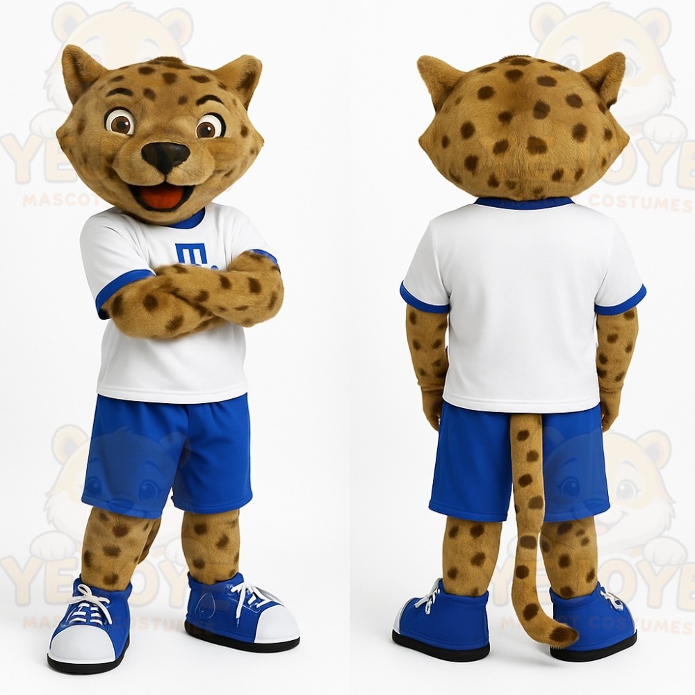 Tan Brown Spotted Leopard Mascot Costume