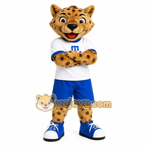Tan Brown Spotted Leopard Mascot Costume