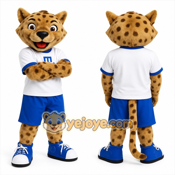 Tan Brown Spotted Leopard Mascot Costume