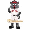 Gray White Pinstripe Baseball Cat Mascot Costume Gray White Pinstripe Baseball Cat Mascot Costume