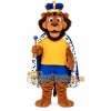Brown Blue Gold King Lion Mascot Costume Brown Blue Gold King Lion Mascot Costume