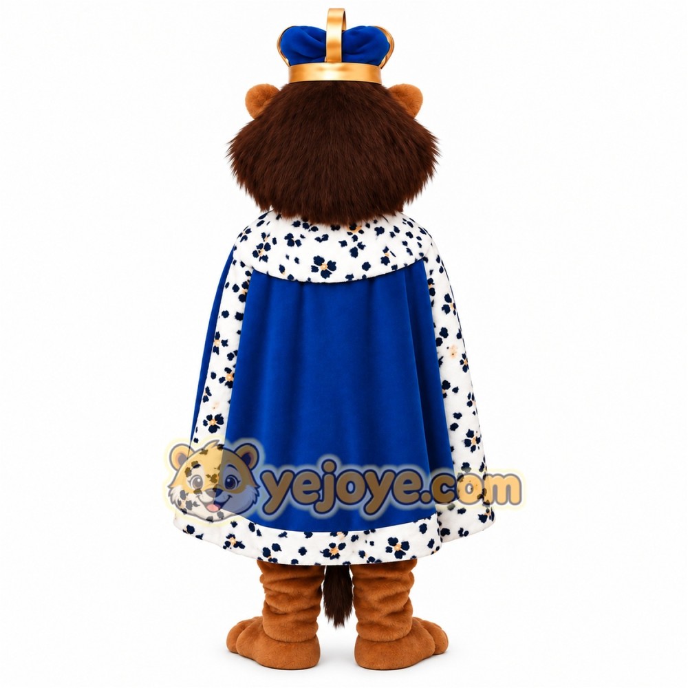 Brown Blue Gold King Lion Mascot Costume Brown Blue Gold King Lion Mascot Costume