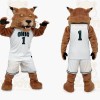 Brown White Bobcat Basketball Mascot Costume