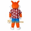 Orange White Hawaiian Fox Mascot Costume Orange White Hawaiian Fox Mascot Costume
