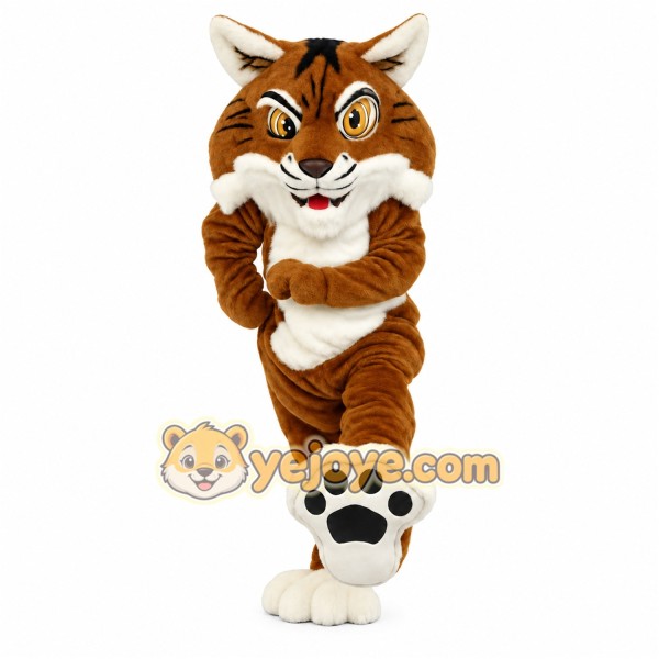 Brown White Tiger Mascot Costume