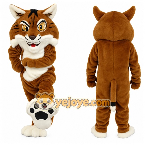 Brown White Tiger Mascot Costume