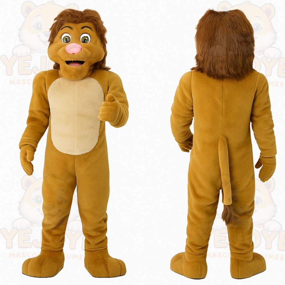 Tan Brown Lion Mascot Costume