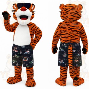 Orange Black White Tiger Mascot Costume