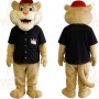 Tan Black Red Lion Mascot Costume