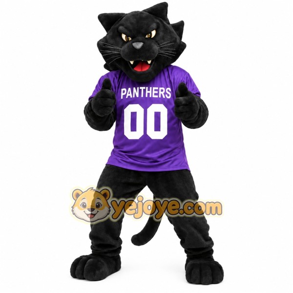 Black Panther Purple Jersey Mascot Costume