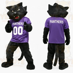 Black Panther Purple Jersey Mascot Costume