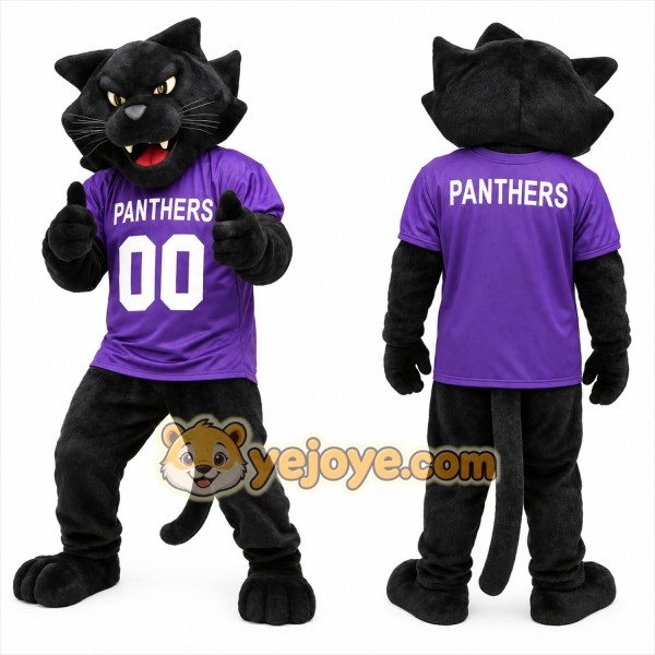 Black Panther Purple Jersey Mascot Costume