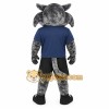 Gray Navy Black Wildcat Mascot Costume Gray Navy Black Wildcat Mascot Costume