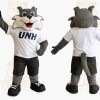 Gray White Black Wildcat Mascot Costume