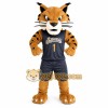 Brown Navy Basketball Bobcat Mascot Costume Brown Navy Basketball Bobcat Mascot Costume