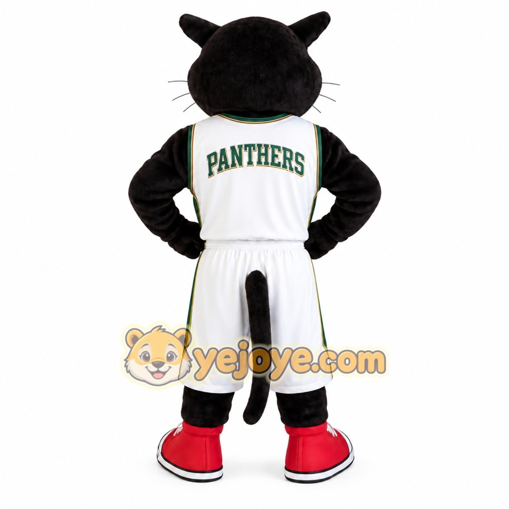 Black White Basketball Panther Mascot Costume Black White Basketball Panther Mascot Costume