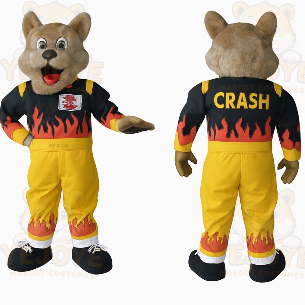 Tan Yellow Black Dog Mascot Costume