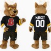 Brown Black Yellow Wolf Mascot Costume