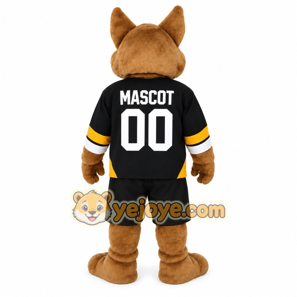Brown Black Yellow Wolf Mascot Costume Brown Black Yellow Wolf Mascot Costume