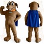 Brown Blue Superhero Dog Mascot Costume