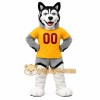 Gray White Yellow Husky Dog Mascot Costume