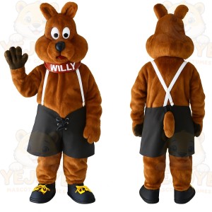 Brown Black Kangaroo Mascot Costume