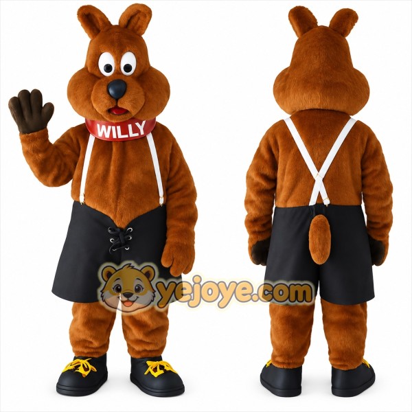Brown Black Kangaroo Mascot Costume