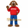 Brown Dog Red Hoodie Blue Pants Mascot Costume
