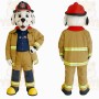 Tan White Dalmatian Firefighter Dog Mascot Costume