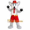 Gray White Red Husky Dog Mascot Costume