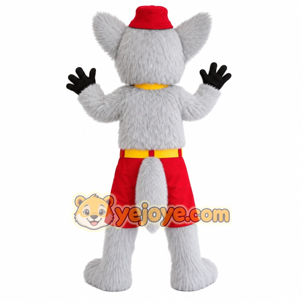 Gray White Red Husky Dog Mascot Costume