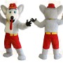 Gray White Red Husky Dog Mascot Costume