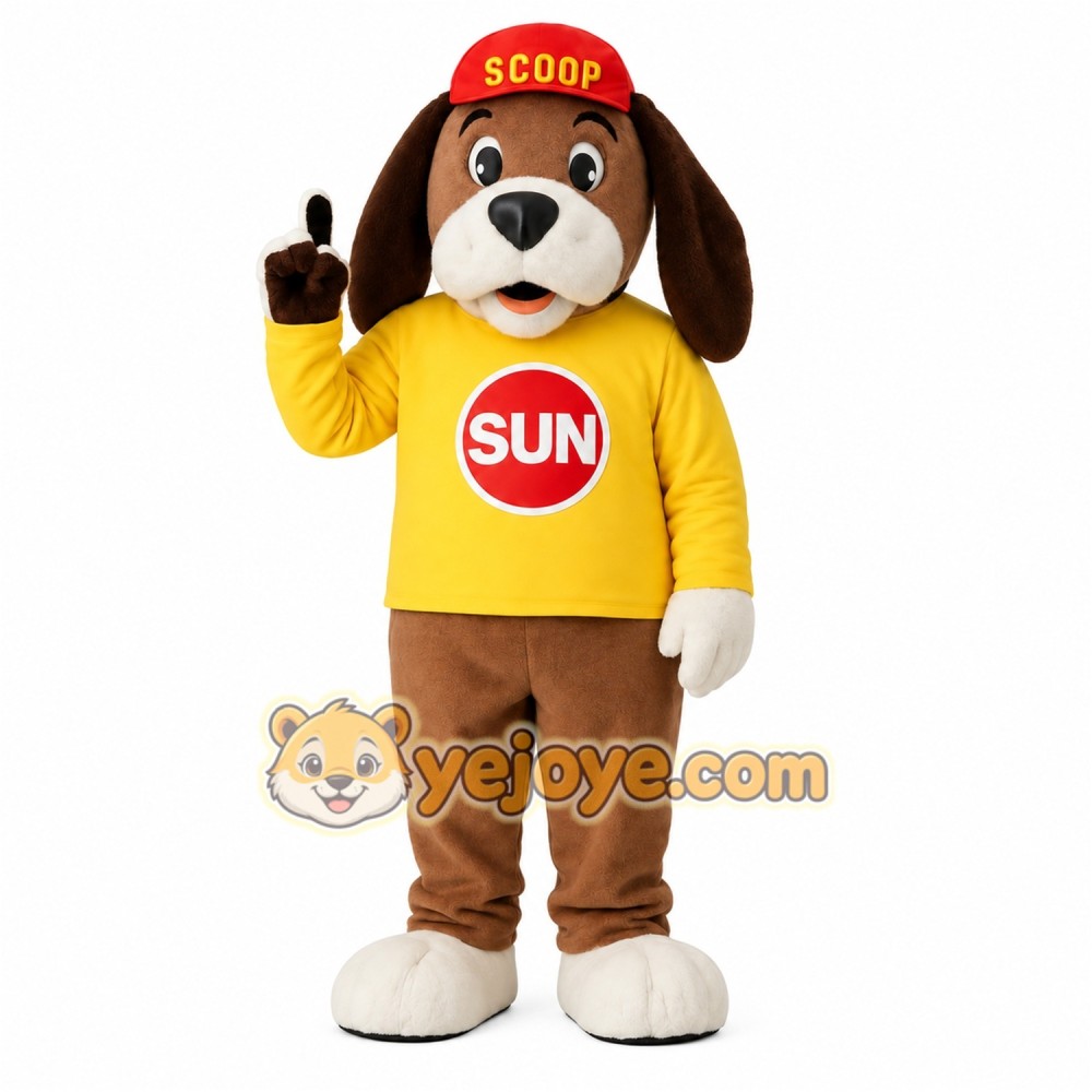 Brown Yellow Red Floppy Ear Dog Mascot Costume